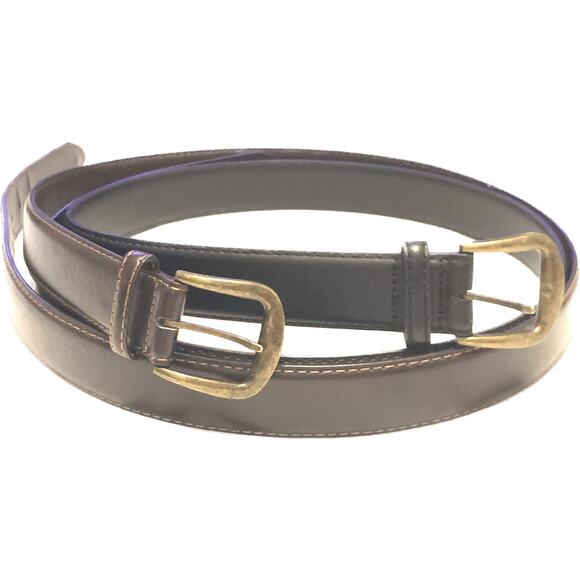 Bundle of 2 Mens Leather Belts Size XXL 50 - 52 Dark Brown Black Classic Strong - Picture 1 of 11